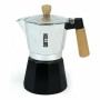 Italian Coffee Pot Quttin Wood Aluminium 9 Cups (6 Units)