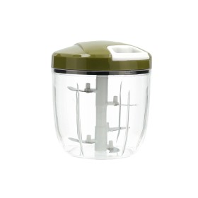 Manual mini chopper with pull cord Quid Naturalia Green Metal 12,5 x 14 cm Manual