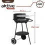 Coal Barbecue with Wheels Aktive Aluminium Enamelled Metal textilene 42 x 76,5 x 42 cm Black