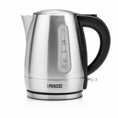 Kettle Princess 236023 1 L 2200W Stainless steel Plastic 2200 W Black Grey Black/Silver 1 L