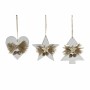 Christmas bauble DKD Home Decor Heart Wood Rope (12 x 3 x 12 cm) (3 pcs)