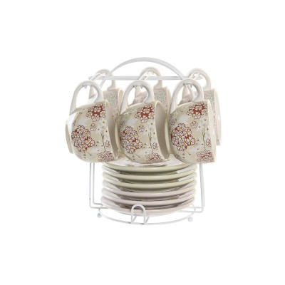 Service à café DKD Home Decor Vert Beige Métal Dolomite 180 ml
