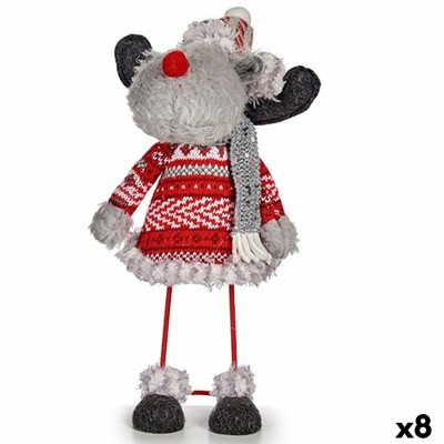 Decorative Figure Krist+ FG09-21386B Red Grey Christmas Reindeer 13 x 33,5 x 20 cm (8 Units)