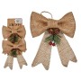 Ensemble Décorations de Noël Marron Rouge Vert Fibre naturelle 14 x 3 x 19 cm Lien (12 Unités)