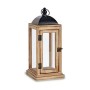 Lantern Natural Black Metal Wood (18 x 43 x 18 cm) (6 Units)