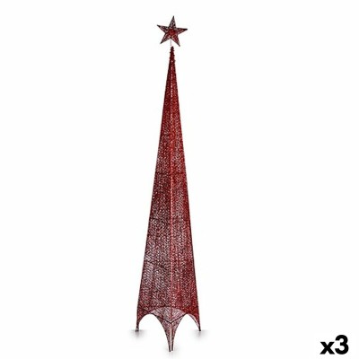 Sapin de Noël Krist+ 00155 Rouge Métal Plastique Tour 42 x 218 x 42 cm (3 Unités)