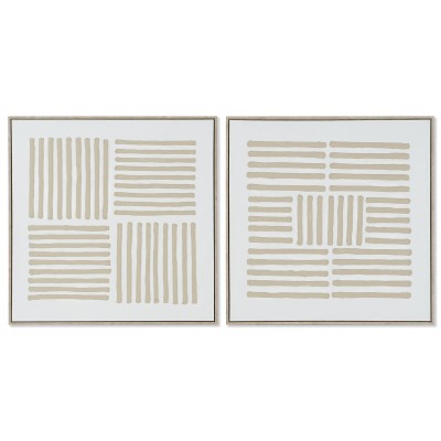 Cadre Home ESPRIT Blanc Beige Scandinave 83 x 4,5 x 83 cm (2 Unités)
