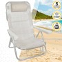 Chaise Pliante avec Repose-Tête Aktive Ibiza Beige 48 x 84 x 46 cm (2 Unités)