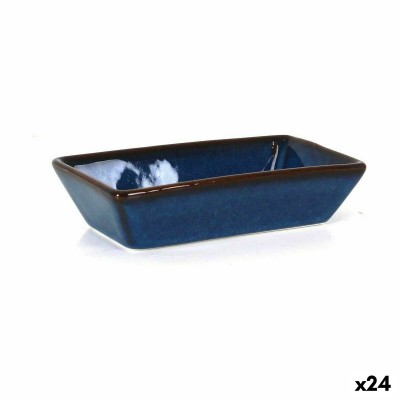 Snack Bowl La Mediterránea Pica-pica Blue Rectangular 13,8 x 7,2 x 3,2 cm (24 Units)