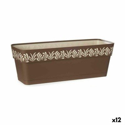 Planter Stefanplast Gaia Brown Plastic 18 x 17 x 49,5 cm (12 Units)