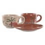 Ensemble de tasses à café Home ESPRIT Jaune Beige Terre cuite Lila Métal Dolomite 180 ml