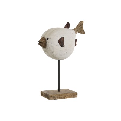 Figurine Décorative Home ESPRIT Blanc Naturel Poisson 24 x 10 x 33 cm