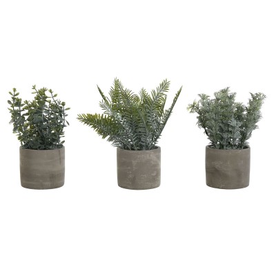 Decorative Plant Home ESPRIT Polyethylene Cement 13 x 13 x 24 cm (3 Units)