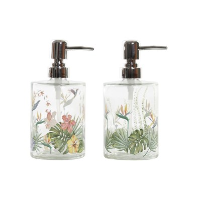 Soap Dispenser DKD Home Decor Tropical Crystal Multicolour ABS (10 x 8 x 17 cm) (2 Units)