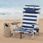 Chaise de Plage Aktive Bleu Blanc 50 x 76 x 45 cm (2 Unités)