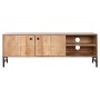 TV furniture Home ESPRIT Brown Black Metal Acacia 145 x 40 x 52 cm