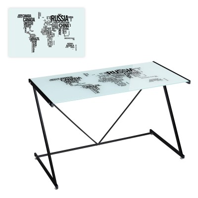 Side table COUNTRIES WORLD White Matte back 120 x 60 x 75 cm