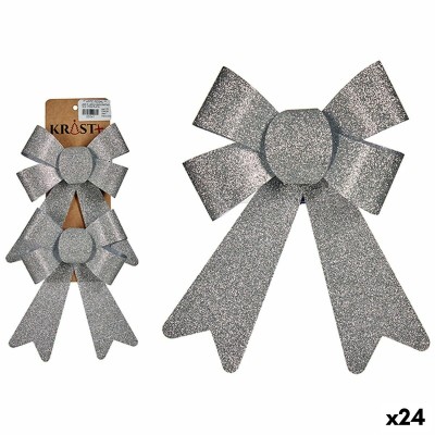 Ensemble Décorations de Noël Krist+ 65547 Argenté PVC 15 x 2 x 18 cm Lien (24 Unités)