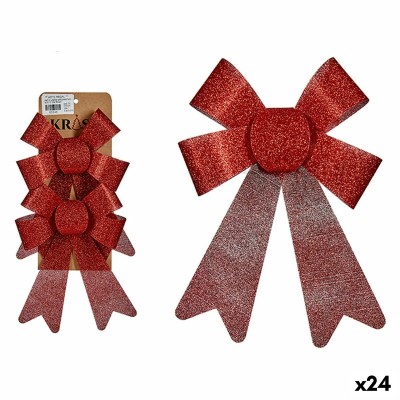 Ensemble Décorations de Noël Krist+ 65548 Rouge PVC 15 x 2 x 17 cm Lien (24 Unités)