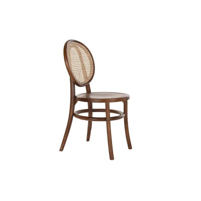 Chaise DKD Home Decor Brun foncé Rotin Bois 43 x 43 x 89 cm Grille