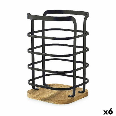 Pot for Kitchen Utensils Confortime West Metal Black (6 Units)