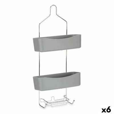Etagère de salle de bains Berilo W7072 - 383 Gris Métal Plastique 28 x 60 x 14 cm (6 Unités)