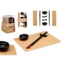 Sushi Set Kinvara SJ4702 Black Natural Bamboo China crockery (8 Pieces) (6 Units)