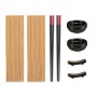 Sushi Set Kinvara SJ4702 Black Natural Bamboo China crockery (8 Pieces) (6 Units)