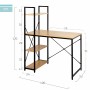 Bureau avec étagère Max Home Acier Mélamine Contre-plaqué 100 x 120 x 52 cm