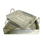 Set of trays DKD Home Decor White Turquoise Natural 48 x 38 x 15 cm (2 Units)
