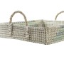 Set of trays DKD Home Decor White Turquoise Natural 48 x 38 x 15 cm (2 Units)