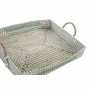 Set of trays DKD Home Decor White Turquoise Natural 48 x 38 x 15 cm (2 Units)