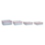 Basket set DKD Home Decor Polyester 8,5 cm 26 x 26 x 9 cm Natural Fibre Boho Mediterranean (4 Pieces)