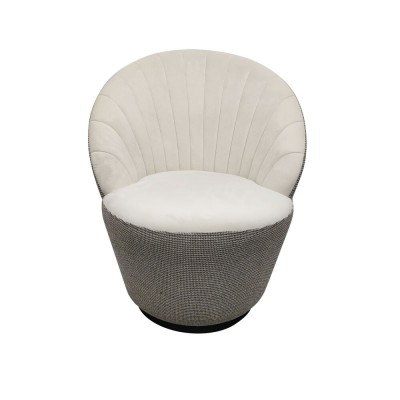 Armchair DKD Home Decor White Black Golden 69 x 66 x 85 cm