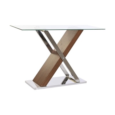 Meuble d'Entrée DKD Home Decor Transparent Argenté Brun foncé 120 x 40 x 75 cm