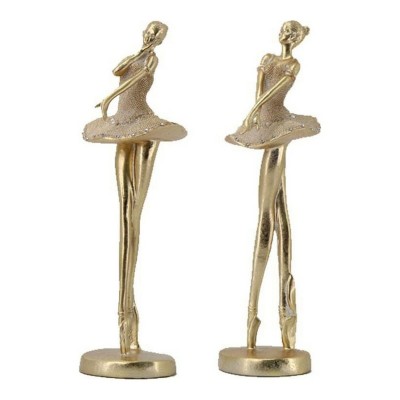 Decorative Figure DKD Home Decor Golden Resin (10 x 9.5 x 30 cm) (2 pcs)