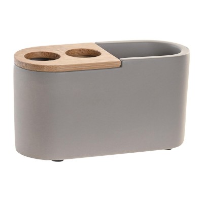 Verre DKD Home Decor Gris Naturel Bambou Ciment 11 X 4,5 X 6 CM