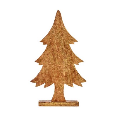 Sapin de Noël 5,1 x 49,5 x 25,5 cm Doré Bois