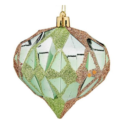 Boules de Noël Krist+ 00893 Vert Plastique Diamant Ø 8 cm 6 Unités