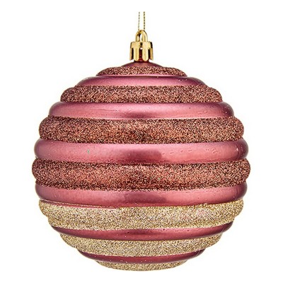 Boule de Noël Krist+ 00872 Rose Plastique Ø 10 cm 6 Unités