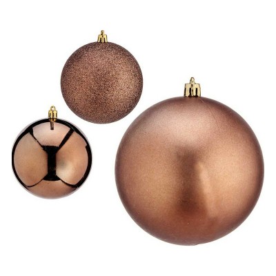 Boules de Noël Krist+ 00781 Marron Plastique Ø 10 cm 6 Unités