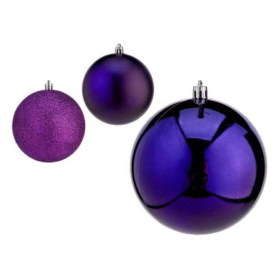 Boules de Noël Krist+ 00775 Violet Plastique Ø 10 cm 6 Unités