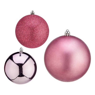 Boule de Noël Krist+ 00787 Rose Plastique Ø 10 cm 6 Unités