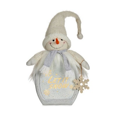 Figurine Décorative Bonhomme de Neige Blanc 15 x 65,5 x 27 cm