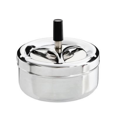 Cendrier Excellent Houseware Avec couvercle Plaque Tournante Argenté Multicouleur métallique Acier inoxydable Ø 9,5 cm
