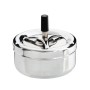 Cendrier Excellent Houseware Avec couvercle Plaque Tournante Argenté Multicouleur métallique Acier inoxydable Ø 9,5 cm