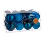 Lot de boules de Noël Krist+ 00927 Bleu Plastique Ø 8 cm (6 Unités)