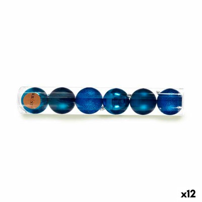 Lot de boules de Noël Krist+ 00830 Bleu Plastique (12 Unités)