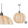 Suspension 24B521 Noir Naturel Métal Papier 40 W 28 x 26 x 28 cm (4 Unités)