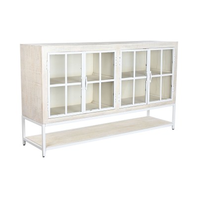 Buffet DKD Home Decor 170 x 45 x 100 cm Métal Blanc Bois de manguier